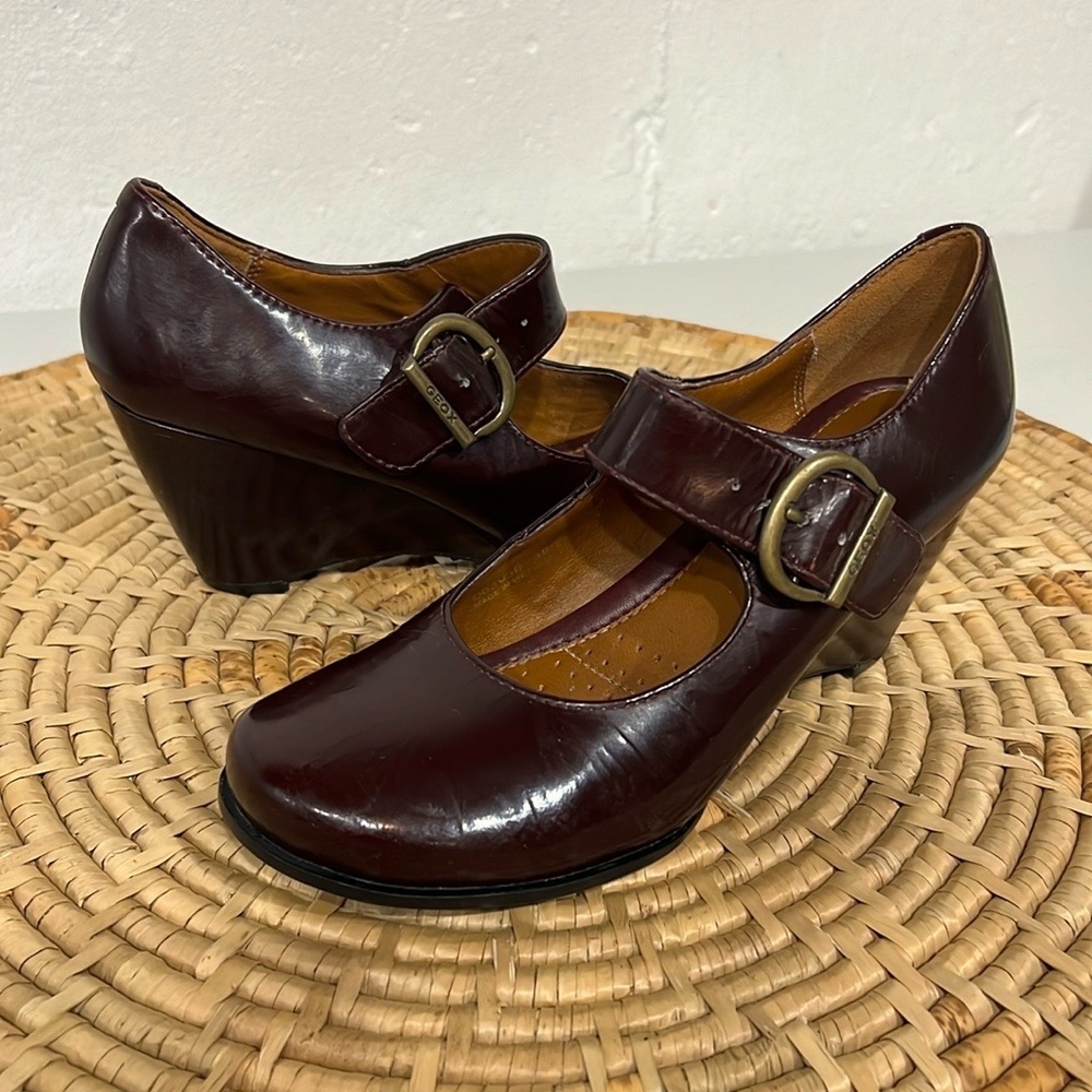 Geox Respira Patent Leather Wedges